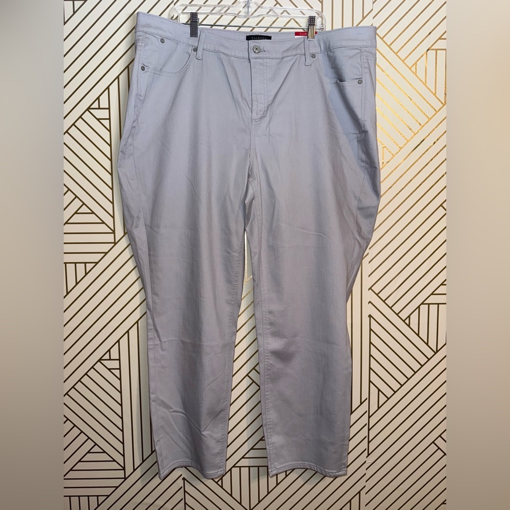 Talbots Slim Ankle Light Gray Women's Pants size 22W